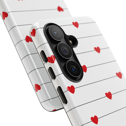 Red Heart Stripe iPhone Case | Tough Shockproof Love Aesthetic Cover
