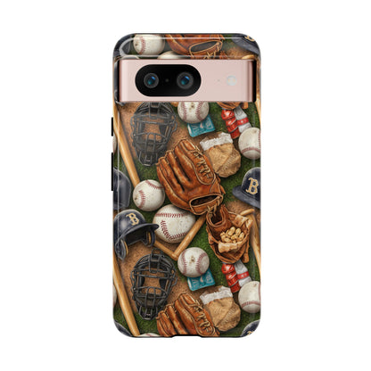 Baseball Gear Collage Phone Case – Vintage Baseball Equipment Sports Tough Case