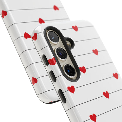Red Heart Stripe iPhone Case | Tough Shockproof Love Aesthetic Cover