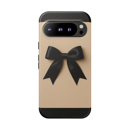 Black Bow Phone Case | Elegant Coquette Bow Design | Chic Neutral Tough Case for iPhone & Samsung