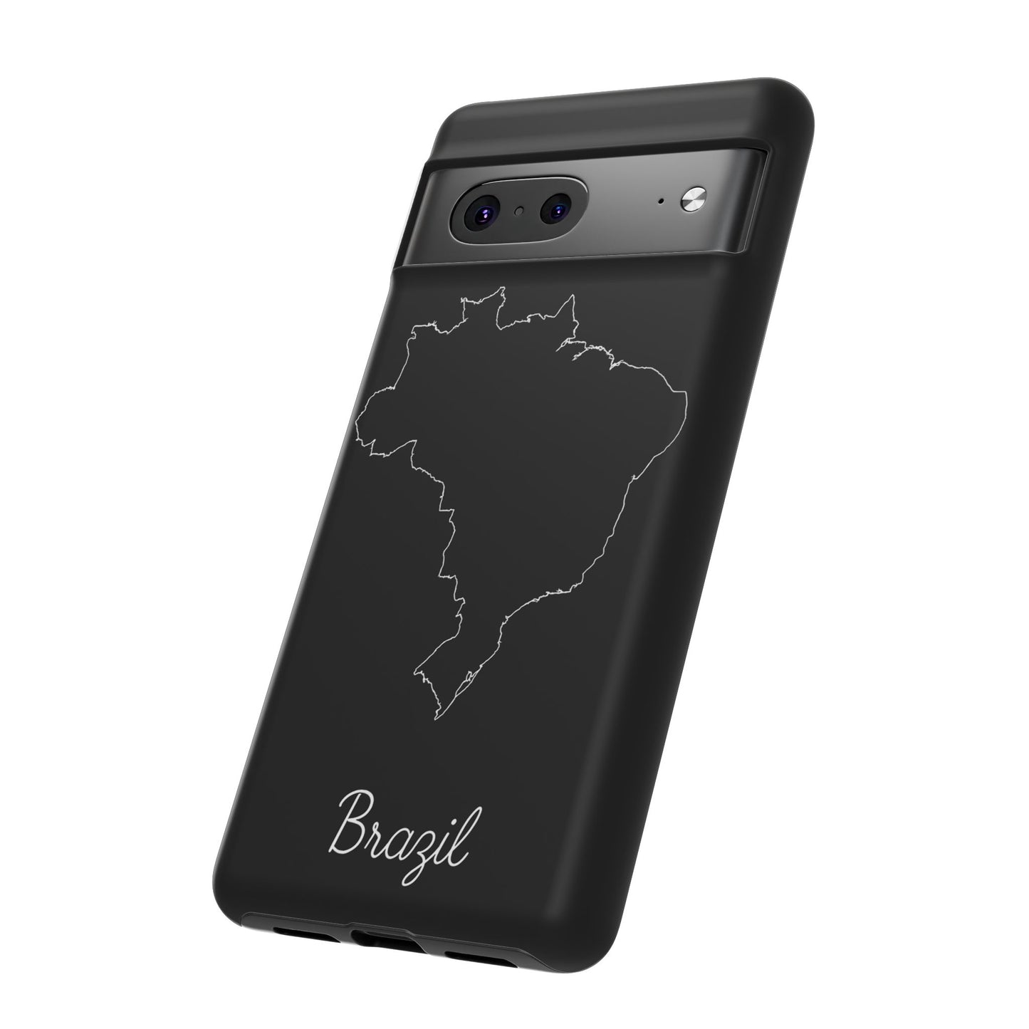 Brazil Outline Phone Case – Minimal Country Map Tough Case (iPhone, Samsung, Pixel)