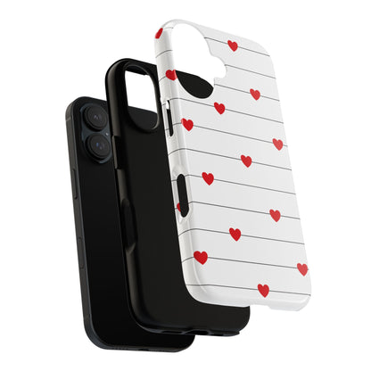 Red Heart Stripe iPhone Case | Tough Shockproof Love Aesthetic Cover