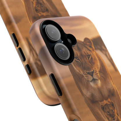 Lioness & Cub Phone Case | Safari Wildlife Tough Case for iPhone & Samsung