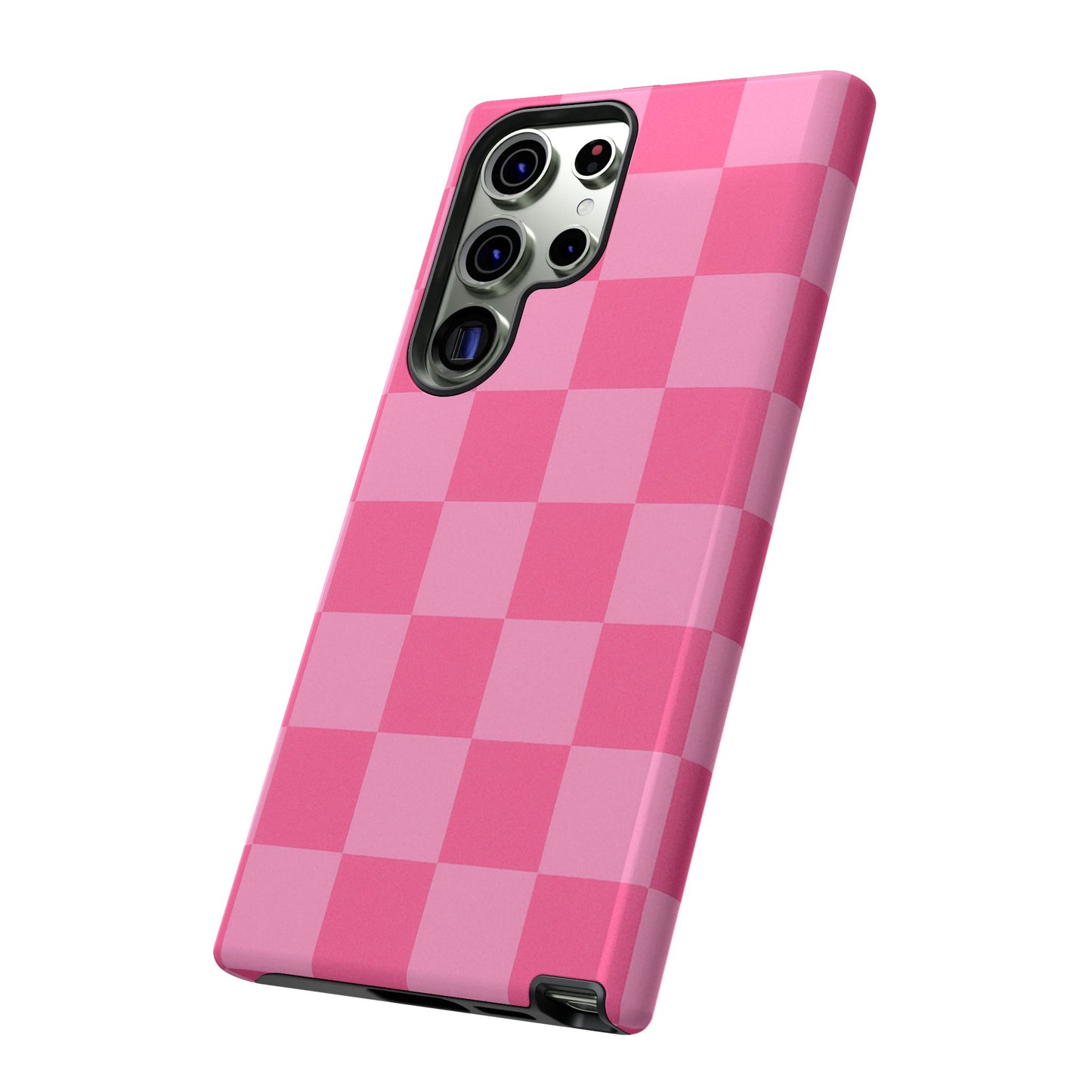Pink Checkerboard Phone Case | Cute Aesthetic Checkered iPhone & Samsung Tough Case