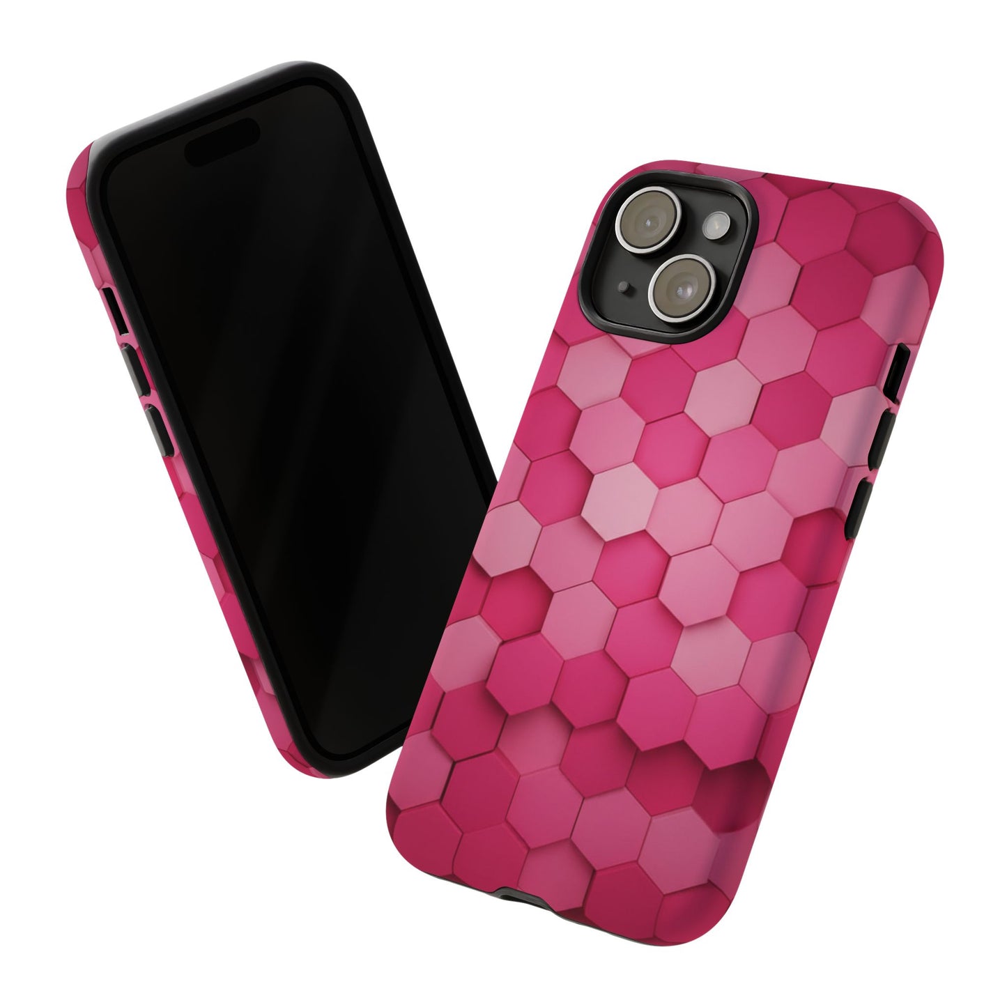 Hot Pink Hexagon Phone Case | Honeycomb Geometric Aesthetic | Cute Pink iPhone & Samsung Tough Protective Case