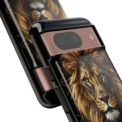 Majestic Lion Phone Case – Black Gold Luxury Lion Art Tough Protective Case