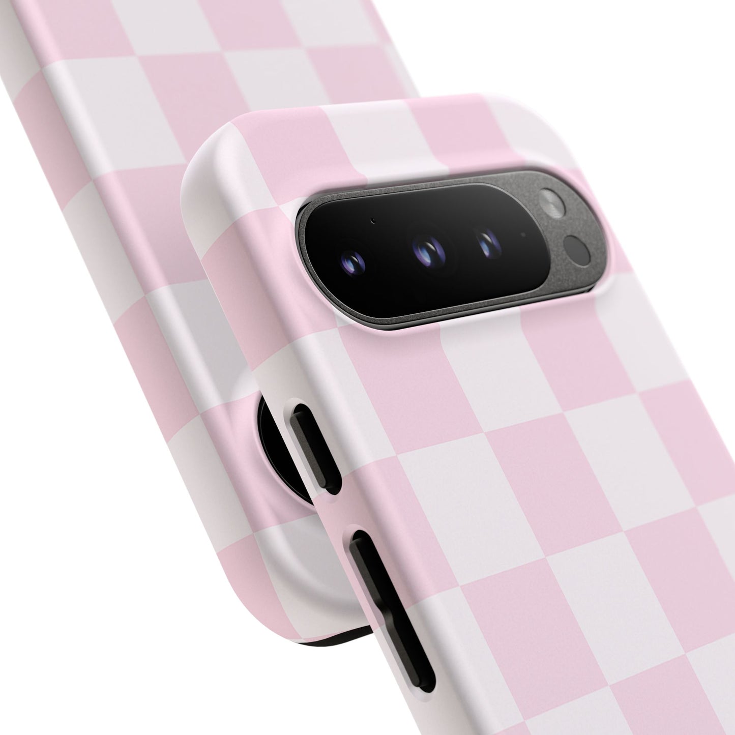Light Pink Checkerboard Phone Case | Pastel Aesthetic Checkered iPhone & Samsung Tough Case