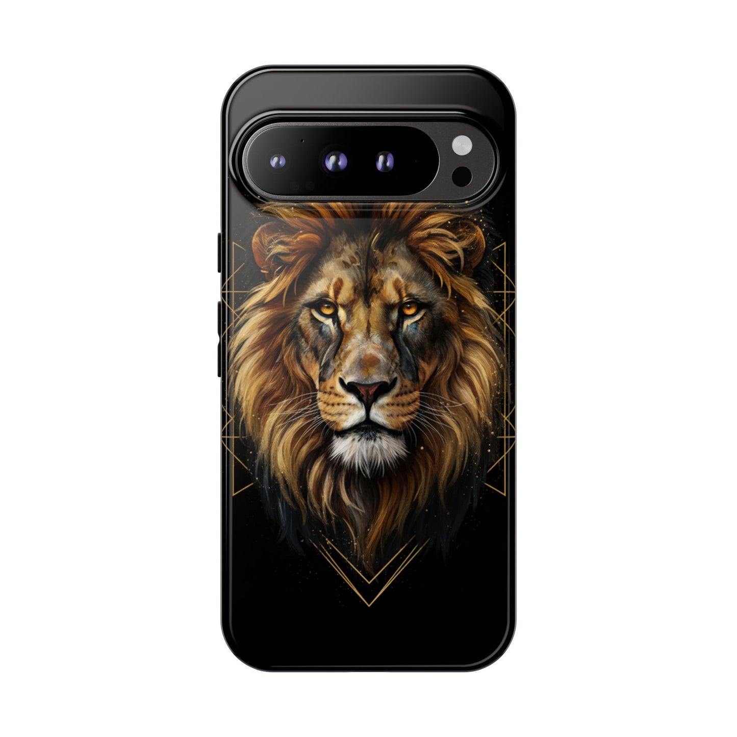 Majestic Lion Phone Case – Black Gold Luxury Lion Art Tough Protective Case