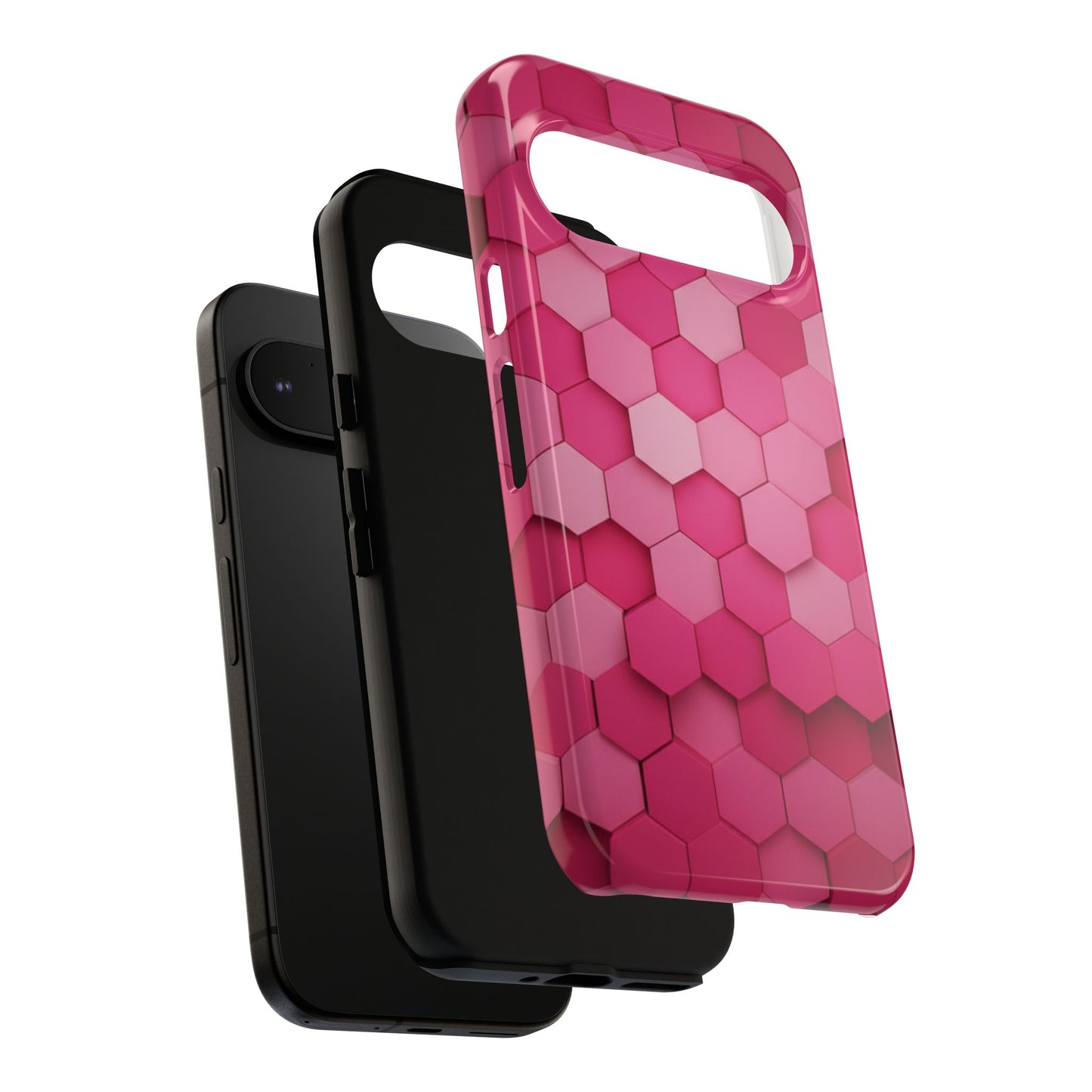 Hot Pink Hexagon Phone Case | Honeycomb Geometric Aesthetic | Cute Pink iPhone & Samsung Tough Protective Case