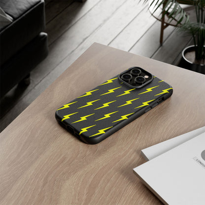 Yellow Lightning Bolt Tough Phone Case | Bold Electric Pattern Case for Iphone, Samsung Galaxy and Pixel