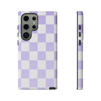 Lavender Checkerboard Phone Case | Pastel Aesthetic Tough Case