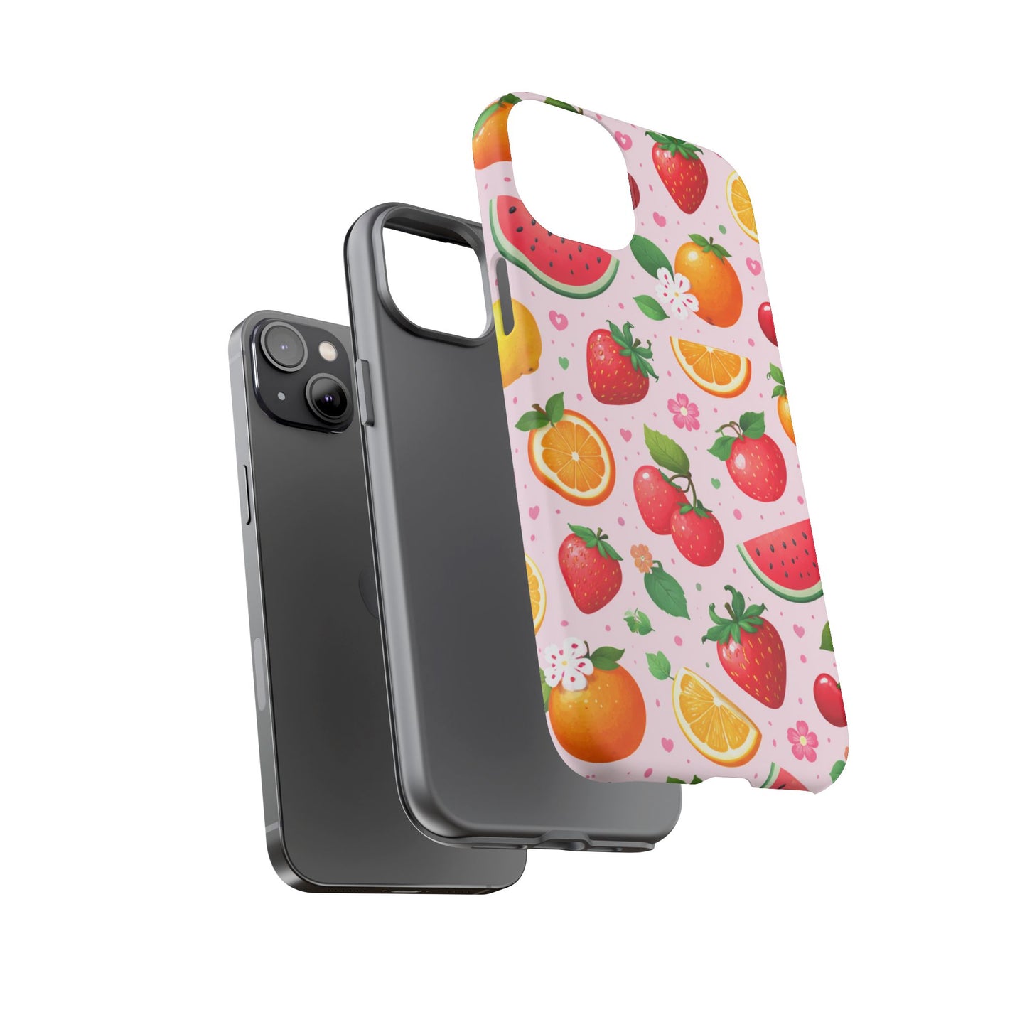 Fruit Phone Case – Tough Shockproof, Strawberry Cherry Citrus Summer Design for Iphone, Samsung Galaxy and Pixel