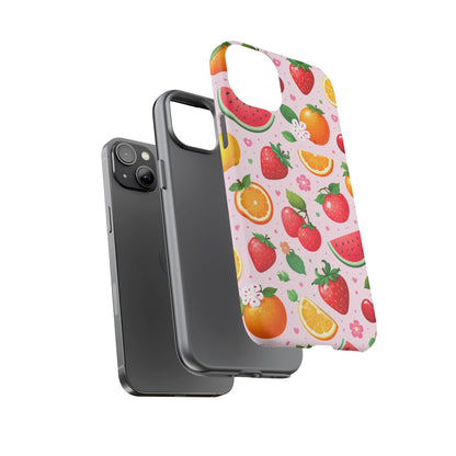 Fruit Phone Case – Tough Shockproof, Strawberry Cherry Citrus Summer Design for Iphone, Samsung Galaxy and Pixel