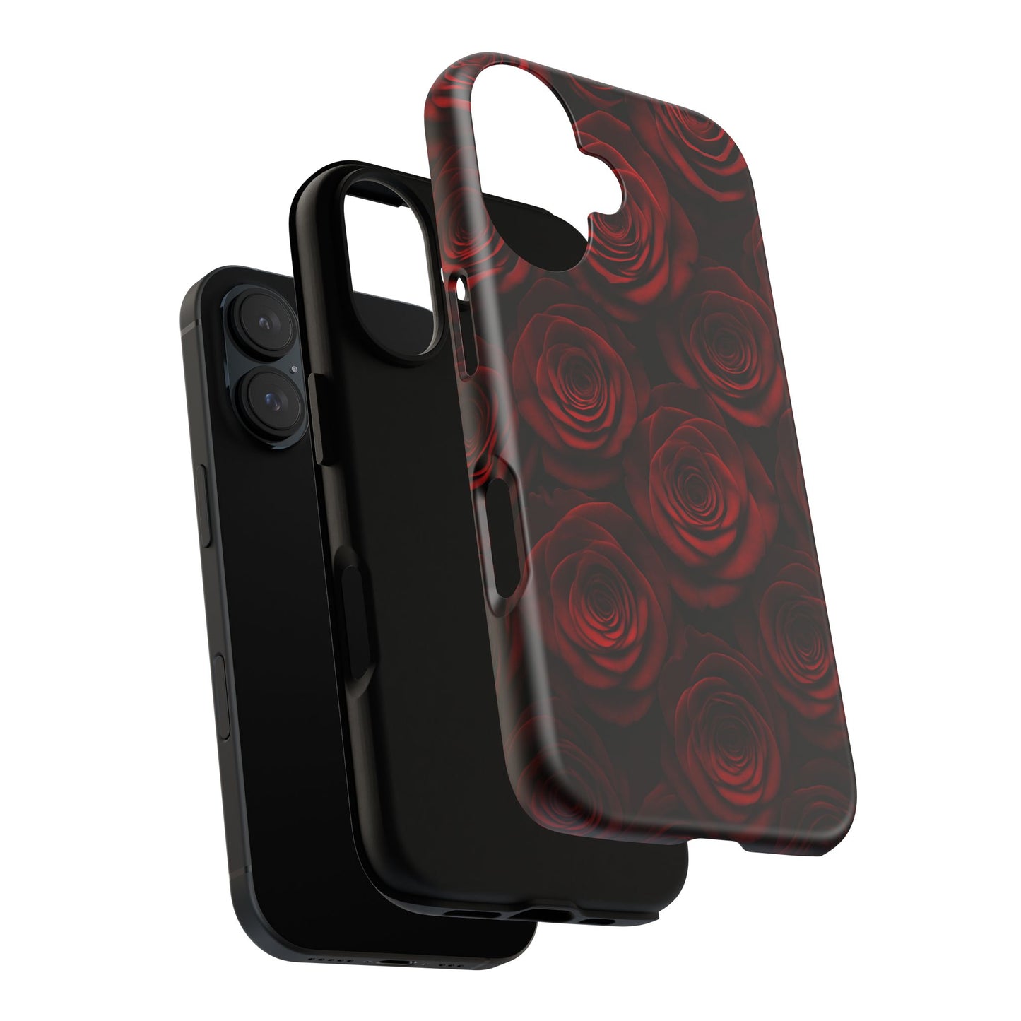 Dark Red Rose Phone Case – Gothic Floral Tough Case (iPhone, Samsung, Pixel)