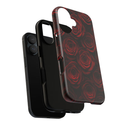 Dark Red Rose Phone Case – Gothic Floral Tough Case (iPhone, Samsung, Pixel)