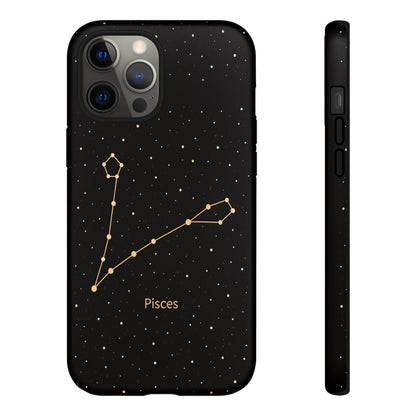 Pisces Zodiac Constellation Phone Case – Luxe Gold Celestial Cover