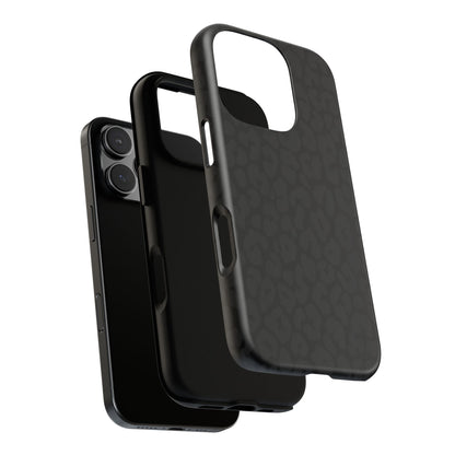 Black Leopard Phone Case | Black on Black Leopard Print Tough iPhone & Samsung Case | Matte or Glossy Protective Cover