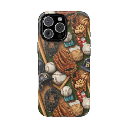 Baseball Gear Collage Phone Case – Vintage Baseball Equipment Sports Tough Case