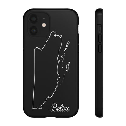 Belize Outline Phone Case – Minimal Country Map Tough Case (iPhone, Samsung, Pixel)