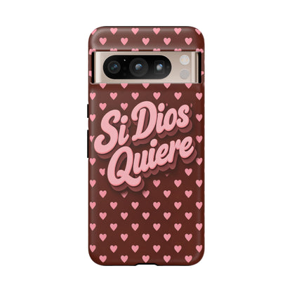 Si Dios Quiere Phone Case Latina Aesthetic Pink Hearts iPhone Samsung