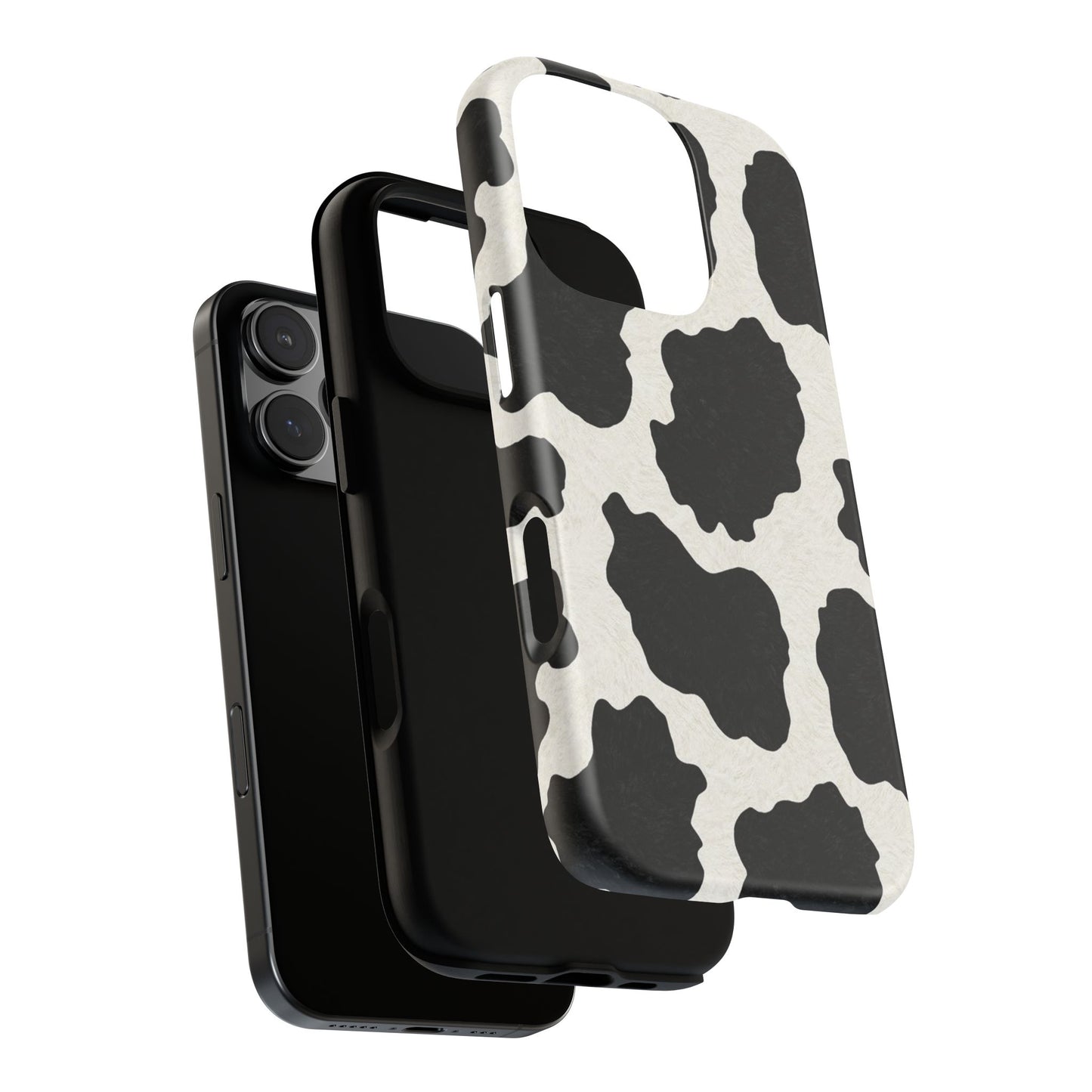 Black & White Cow Print Phone Case | Aesthetic Tough Protective Case