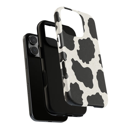 Black & White Cow Print Phone Case | Aesthetic Tough Protective Case