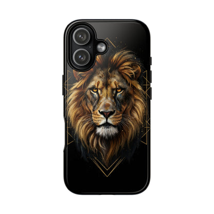 Majestic Lion Phone Case – Black Gold Luxury Lion Art Tough Protective Case