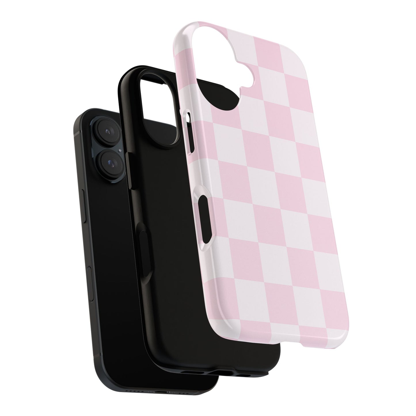 Light Pink Checkerboard Phone Case | Pastel Aesthetic Checkered iPhone & Samsung Tough Case