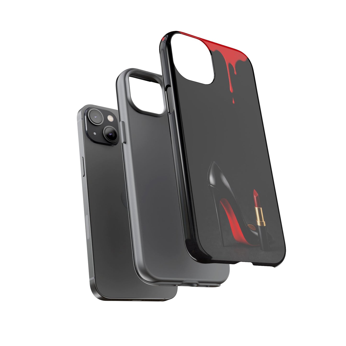 Dark Feminine Red Drip Phone Case – Gothic Glam Tough Cover