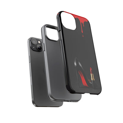 Dark Feminine Red Drip Phone Case – Gothic Glam Tough Cover