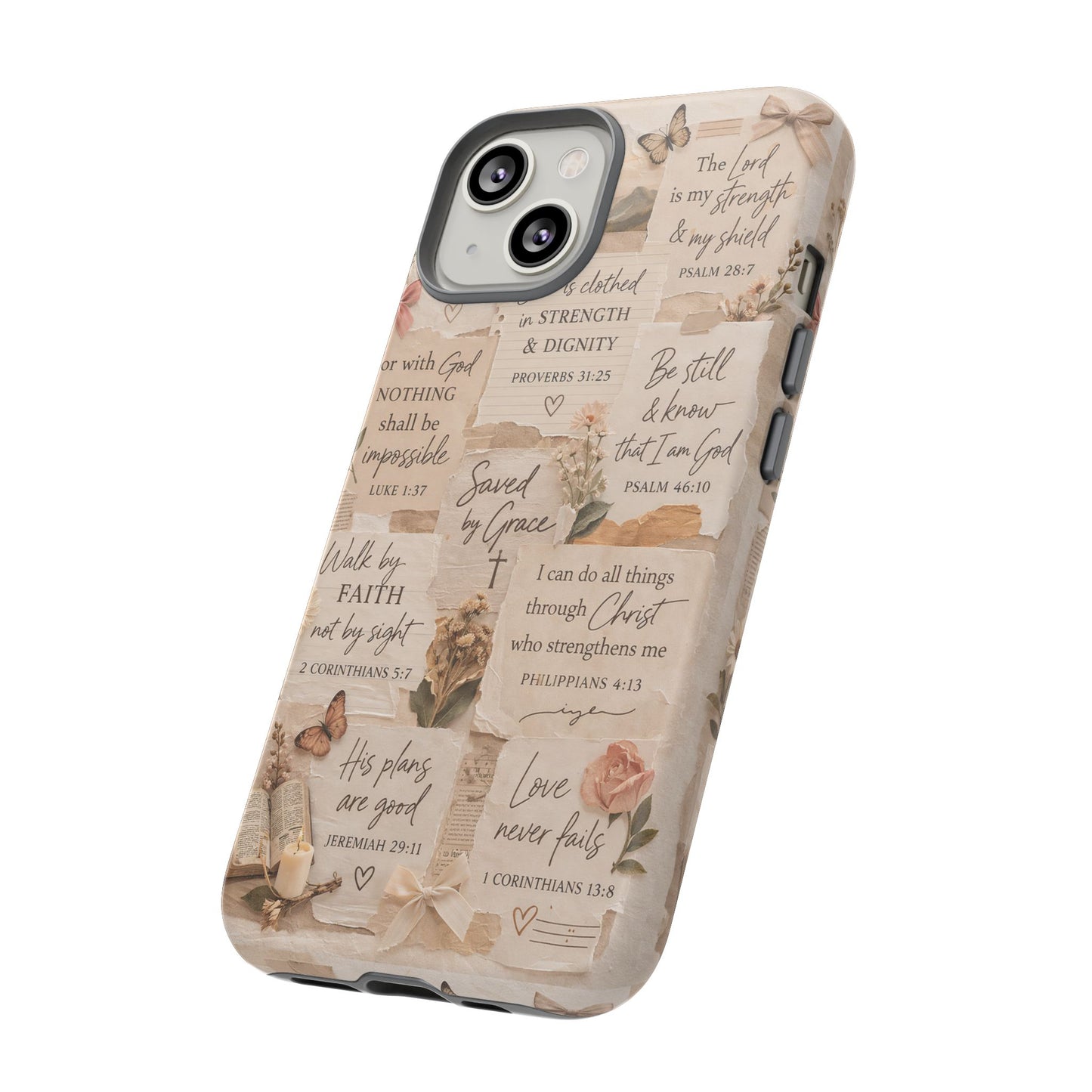 Christian Bible Verse Phone Case | Faith Scripture Aesthetic Floral Christian Case