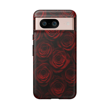 Dark Red Rose Phone Case – Gothic Floral Tough Case (iPhone, Samsung, Pixel)