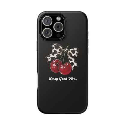 Cherry Cow Print Phone Case | Coquette Bow Aesthetic iPhone & Samsung Tough Case