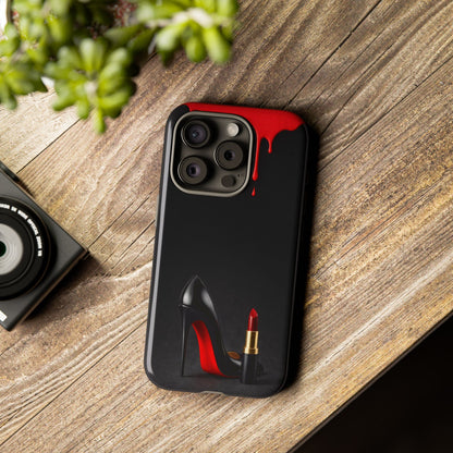 Dark Feminine Red Drip Phone Case – Gothic Glam Tough Cover