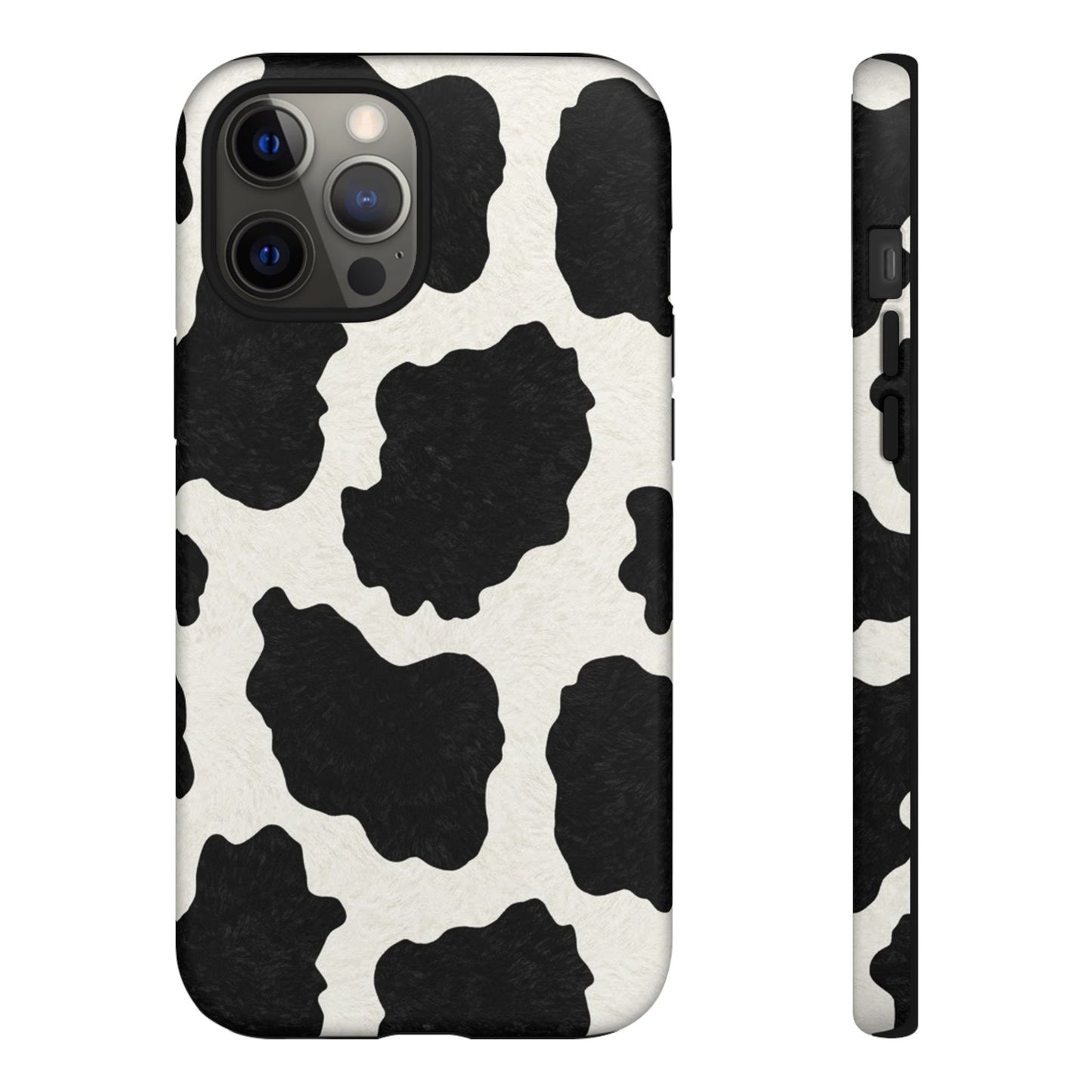 Black & White Cow Print Phone Case | Western Aesthetic iPhone & Samsung Tough Case