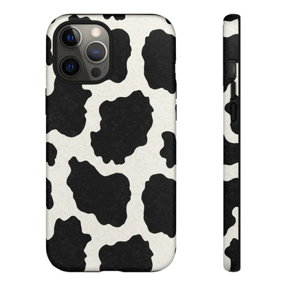 Black & White Cow Print Phone Case | Aesthetic Tough Protective Case