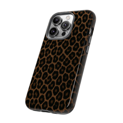 Brown Leopard Print Phone Case | Classic Animal Print Aesthetic Tough Protective Case