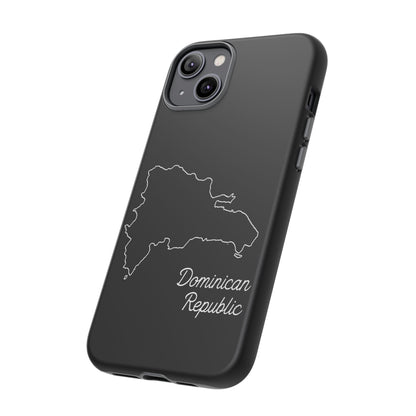 Dominican Republic Outline Phone Case – Minimal Country Map Tough Case (iPhone, Samsung, Pixel)