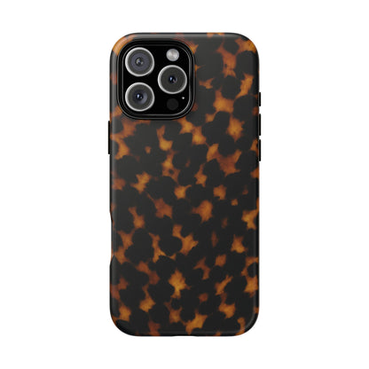 Tortoiseshell Pattern Tough Phone Case | Classic Leopard-Style Protective Cover