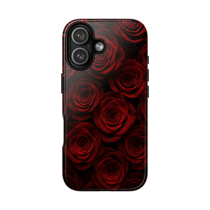 Dark Red Rose Phone Case – Gothic Floral Tough Case (iPhone, Samsung, Pixel)