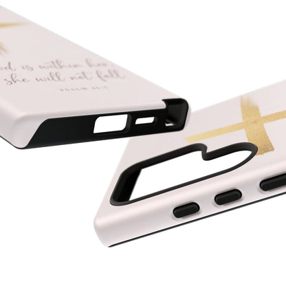 Psalm 46:5 God Is Within Her Christian Cross Phone Case Faith Gift