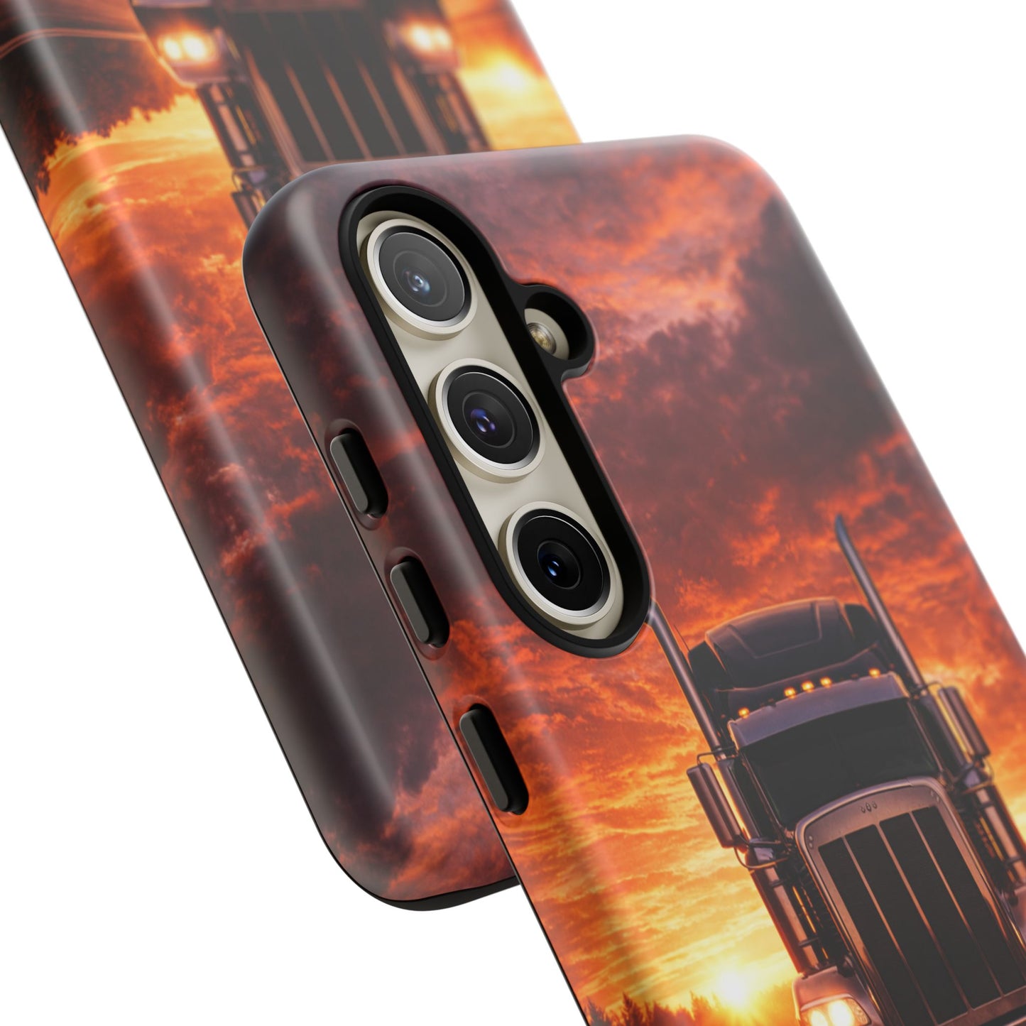 Big Rig Truck Phone Case Sunset Highway Semi Truck iPhone Samsung Cover
