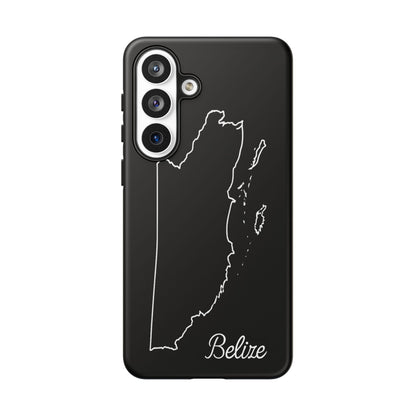 Belize Outline Phone Case – Minimal Country Map Tough Case (iPhone, Samsung, Pixel)