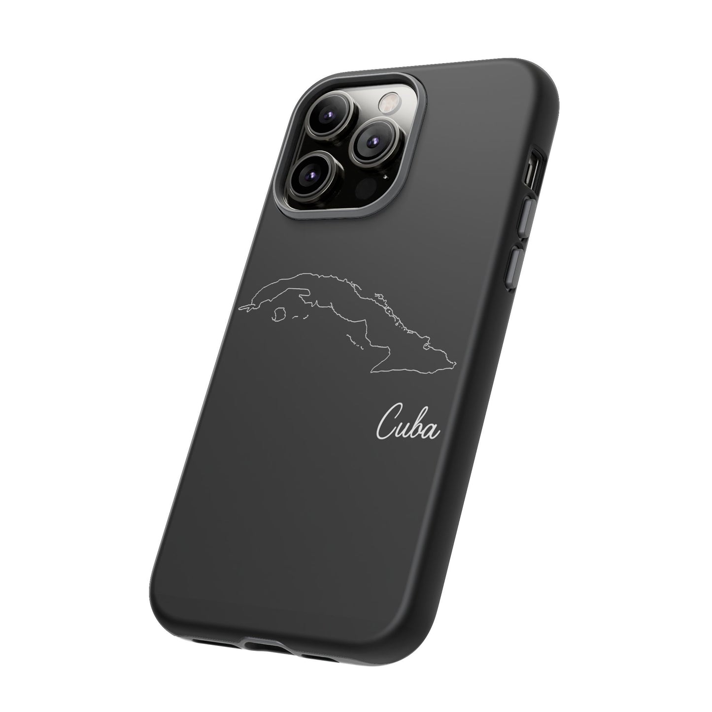 Cuba Outline Phone Case – Minimal Country Map Tough Case (iPhone, Samsung, Pixel)