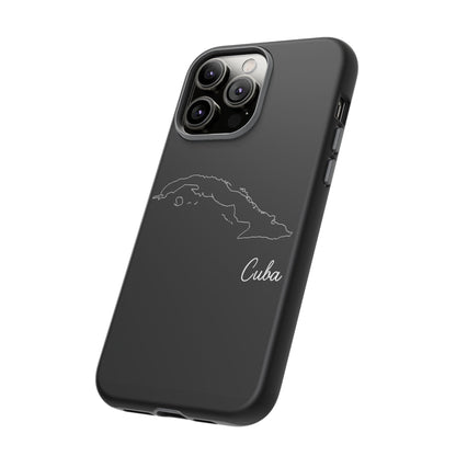 Cuba Outline Phone Case – Minimal Country Map Tough Case (iPhone, Samsung, Pixel)