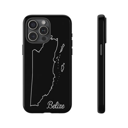 Belize Outline Phone Case – Minimal Country Map Tough Case (iPhone, Samsung, Pixel)