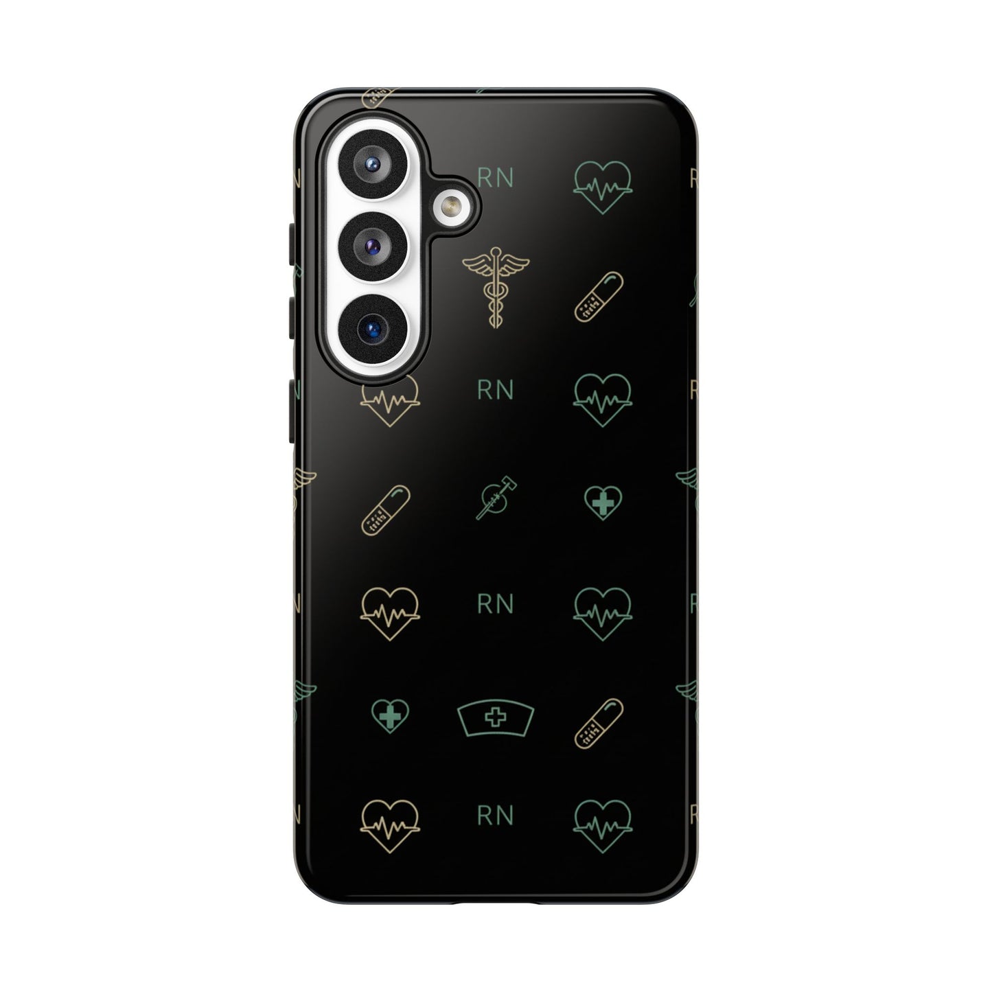 RN Nurse Phone Case – Minimal Medical Icon Pattern Healthcare Worker Tough Case