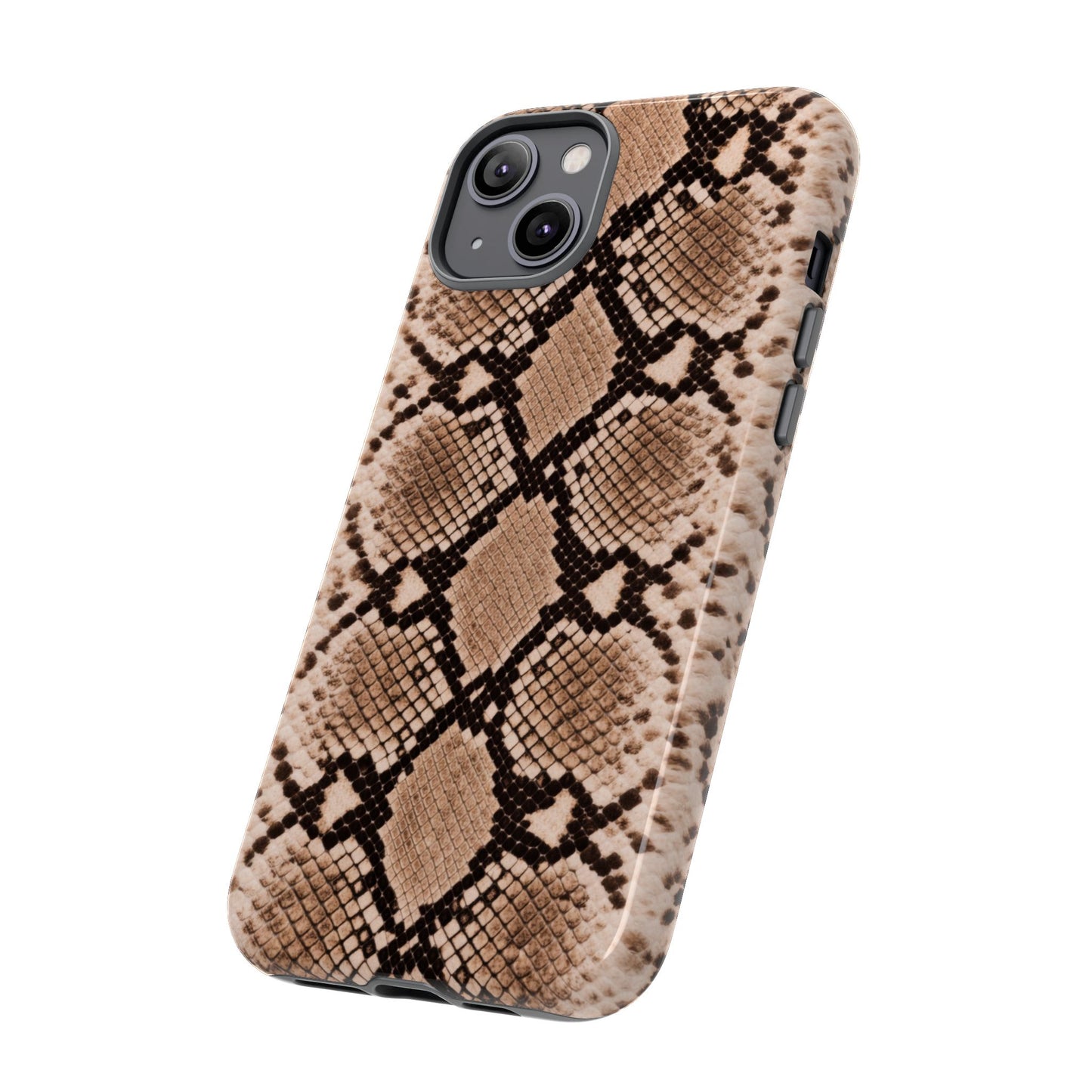 Snake Print Phone Case – Brown Python Pattern Slim Protective Cover for Iphone, Samsung Galaxy and Pixel