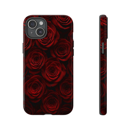 Dark Red Rose Phone Case – Gothic Floral Tough Case (iPhone, Samsung, Pixel)