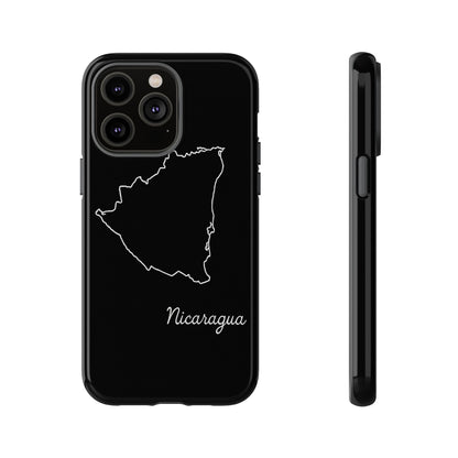 Nicaragua Outline Phone Case – Minimal Country Map Tough Case (iPhone, Samsung, Pixel)